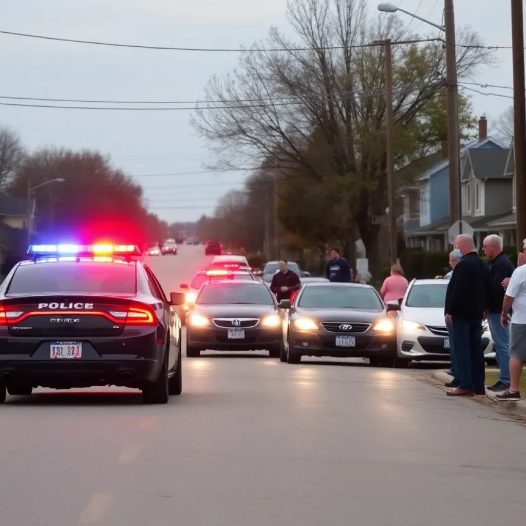 Police responding to a traffic incident involving a child in Lexington