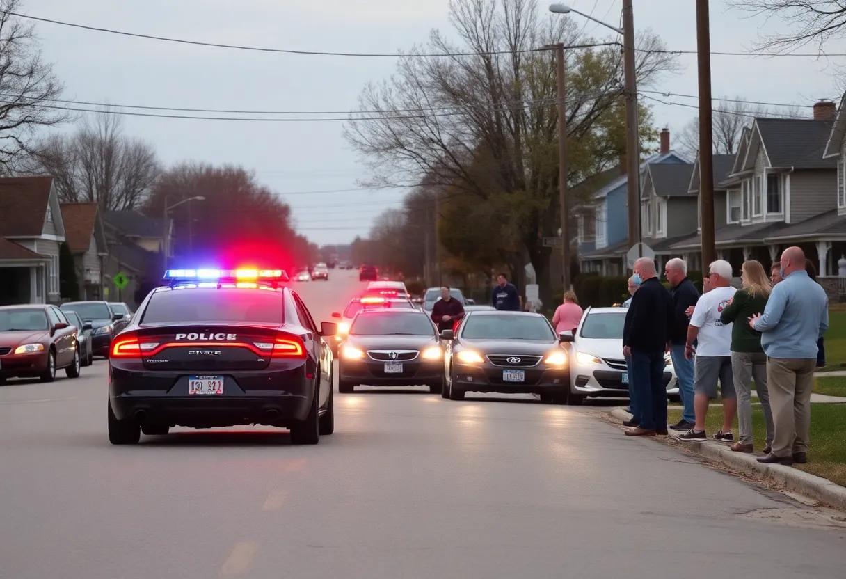 Police responding to a traffic incident involving a child in Lexington