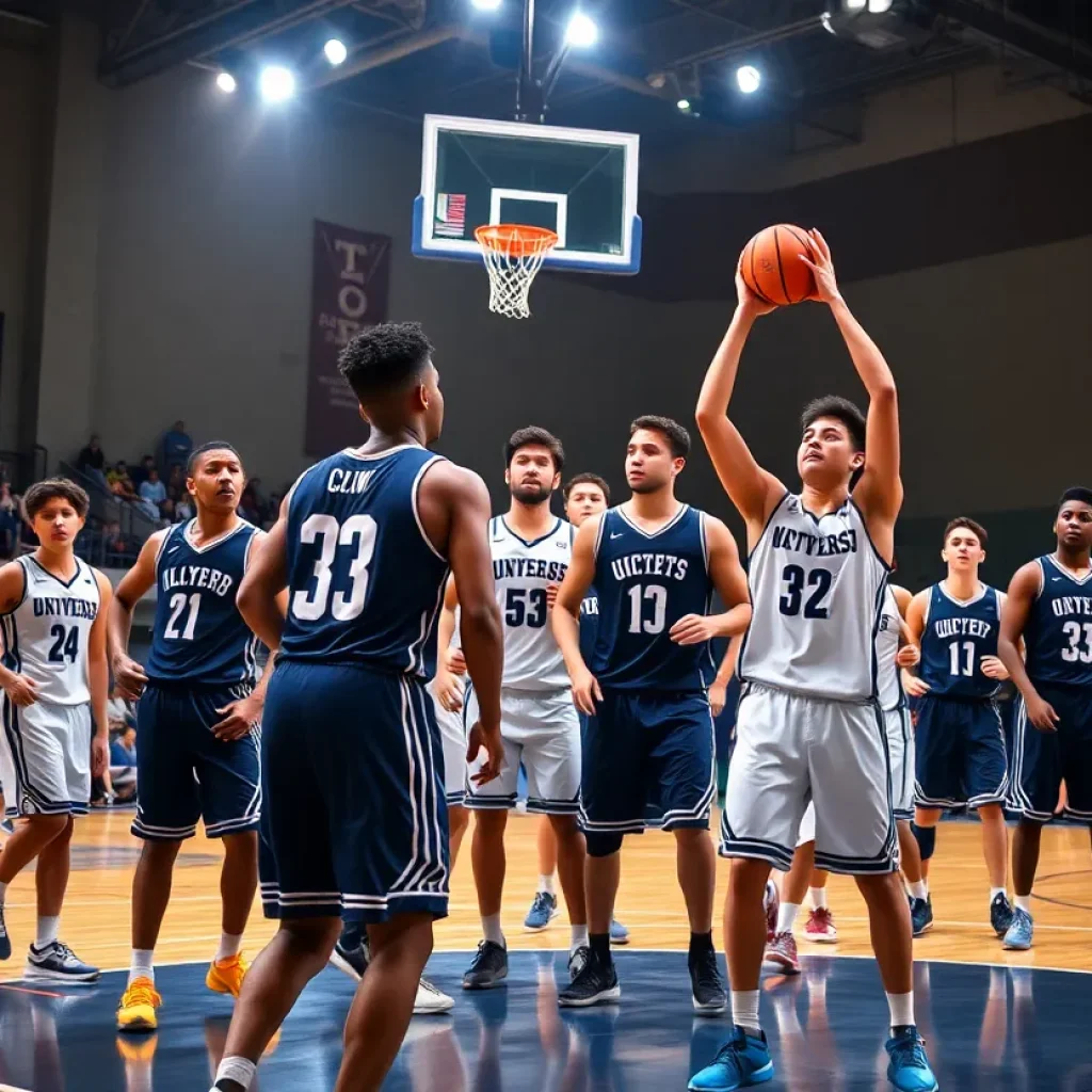 Dynamic basketball players representing the University of Kentucky during an NBA playoff game.