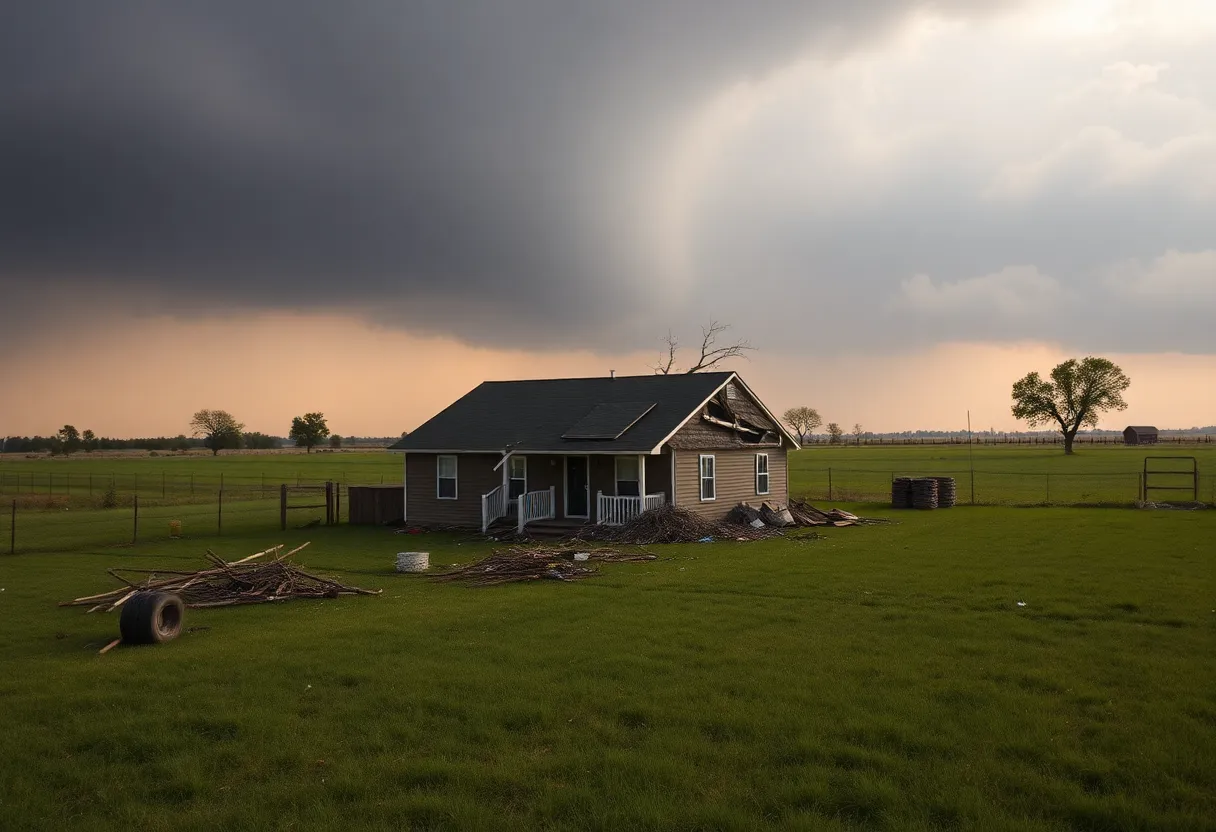 Home destroyed by tornado in Washington County