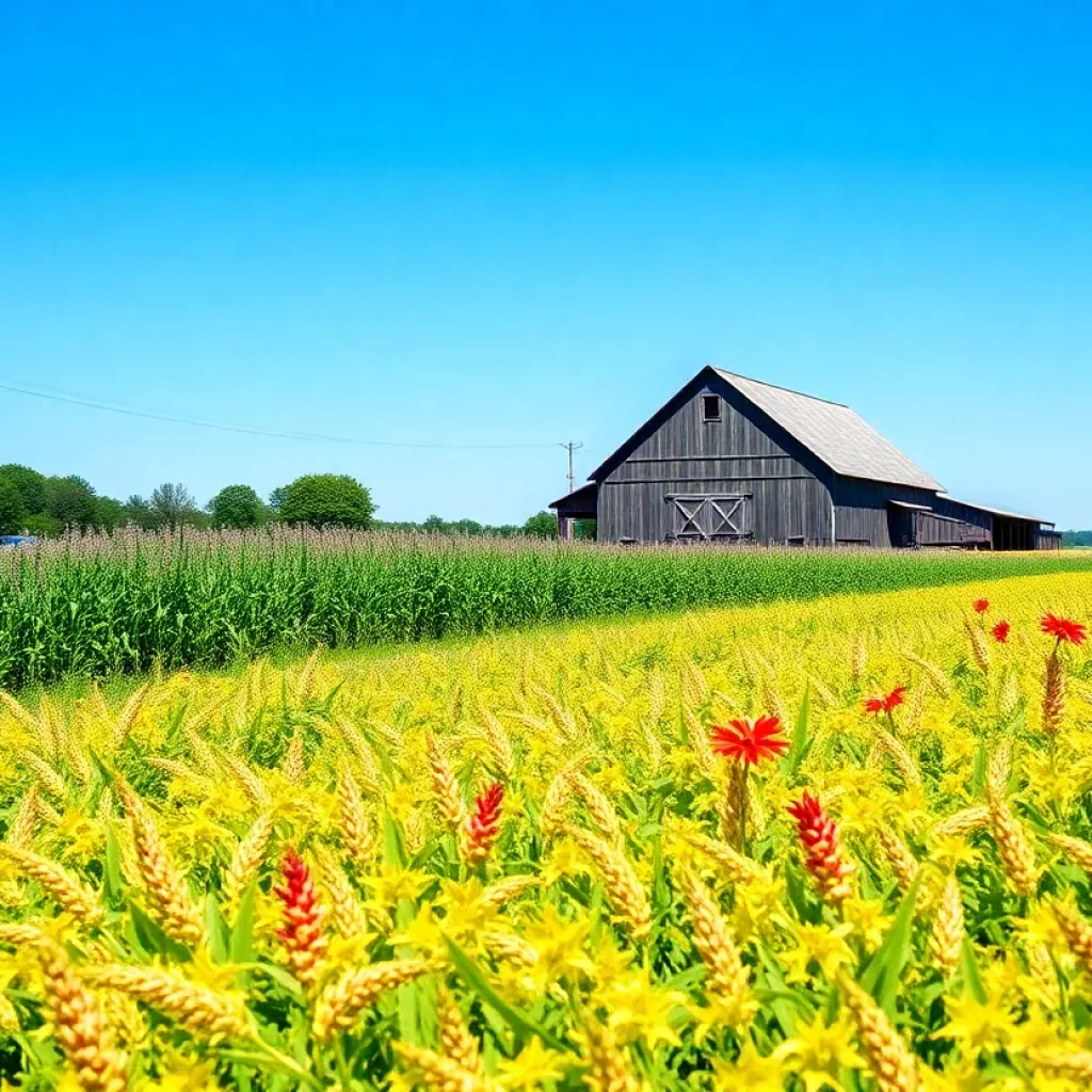 A picturesque farm in Kentucky highlighting agricultural practices.
