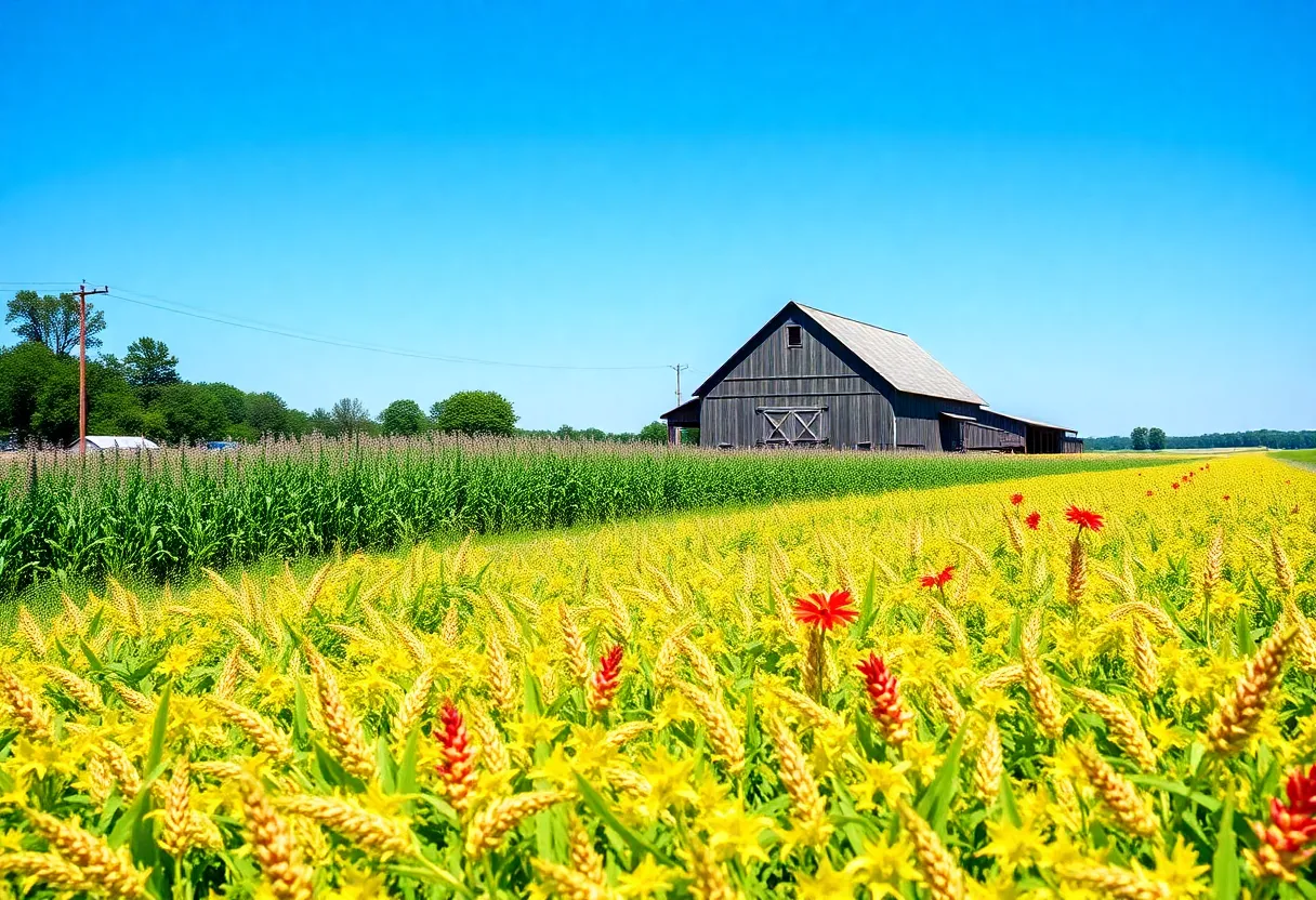 A picturesque farm in Kentucky highlighting agricultural practices.