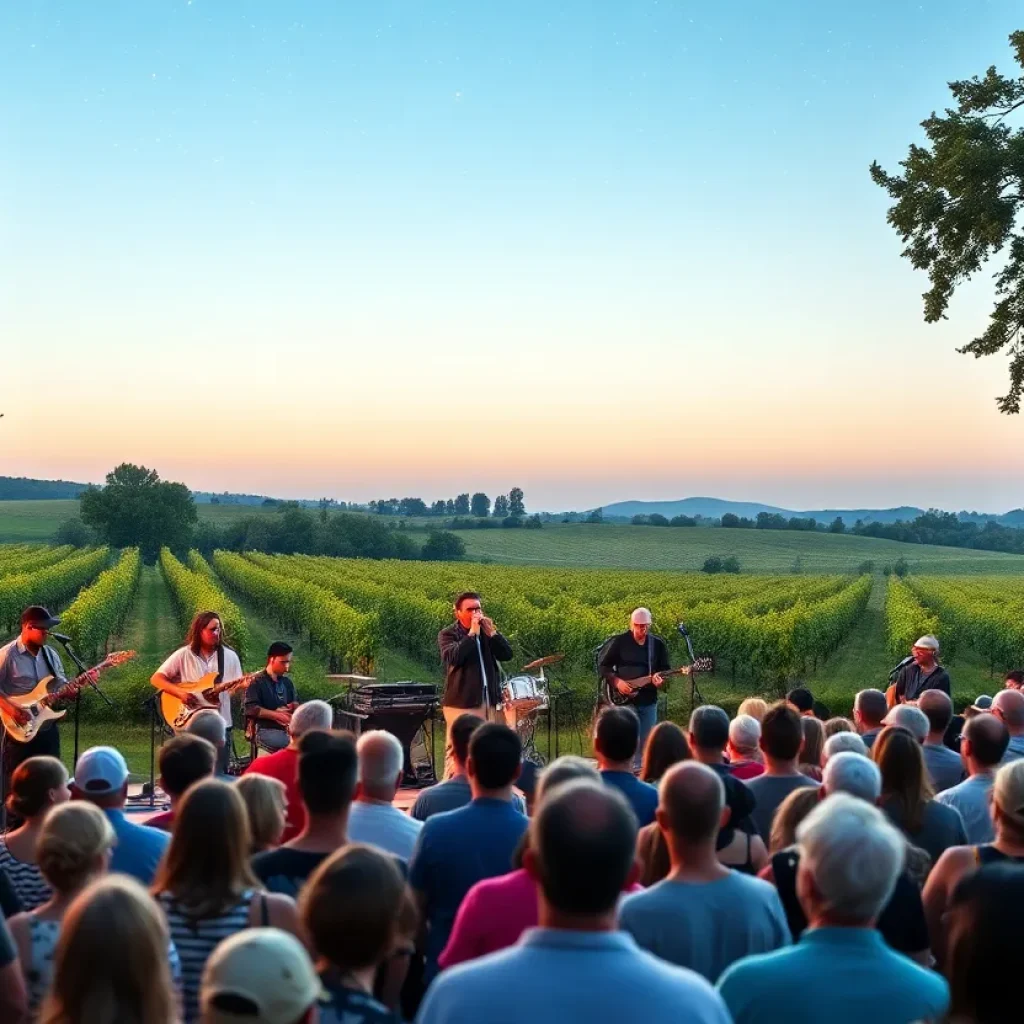 Audience enjoying a Broadway concert at Equus Run Vineyards