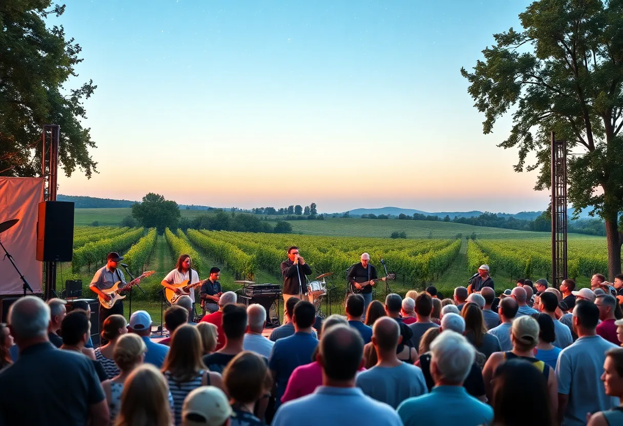 Audience enjoying a Broadway concert at Equus Run Vineyards