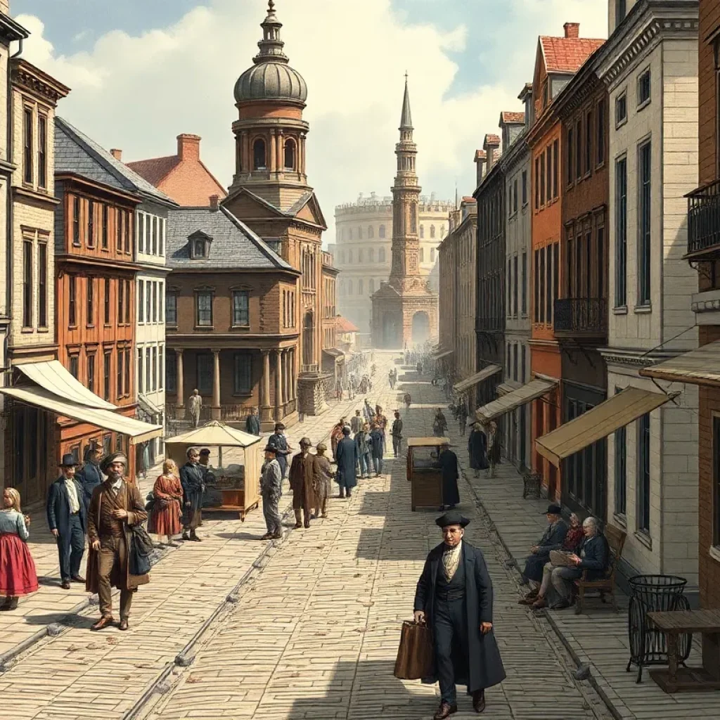 Historical depiction of Lexington during the cholera epidemic