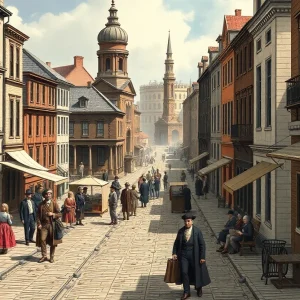 Historical depiction of Lexington during the cholera epidemic