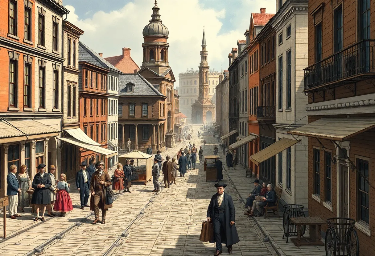 Historical depiction of Lexington during the cholera epidemic