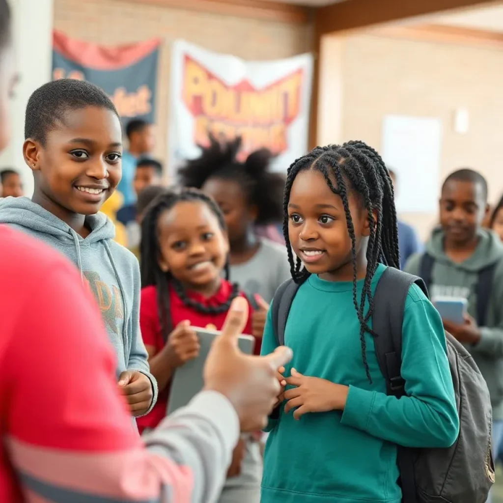 Young people engaged in mentorship and skill-building activities in the community.