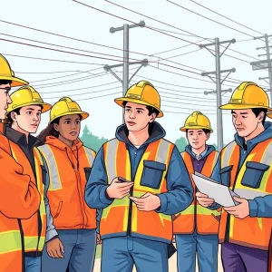 Students participating in damage prevention training for underground utilities
