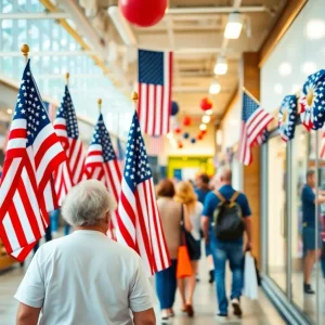 People shopping during Fourth of July in Lexington