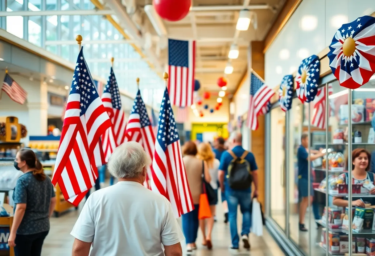 People shopping during Fourth of July in Lexington