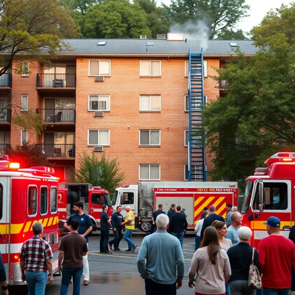 Emergency response at apartment complex due to gas leak.