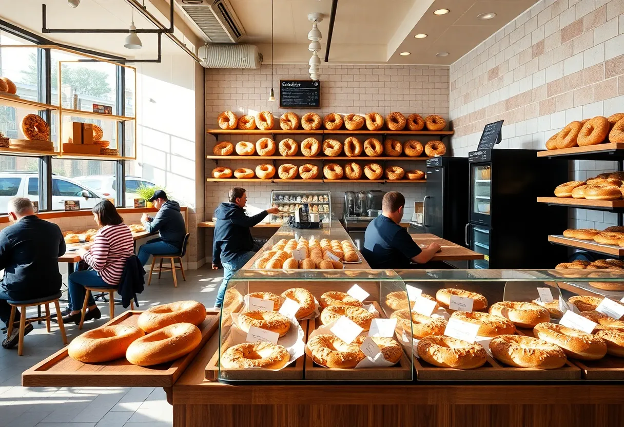 Interior of Great Bagel & Bakery with bagels and baked goods