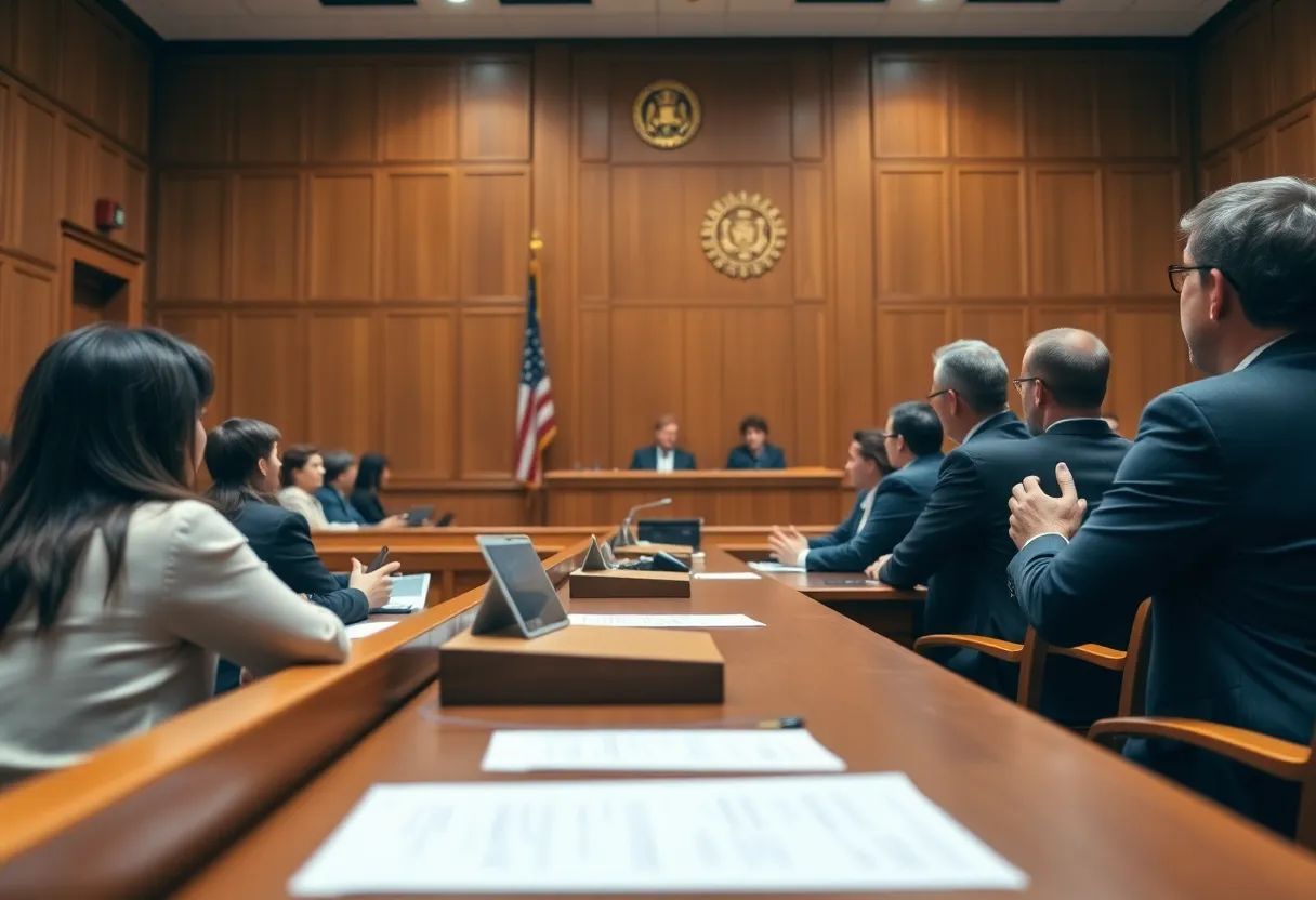 Courtroom scene highlighting jury deliberation and verdict.