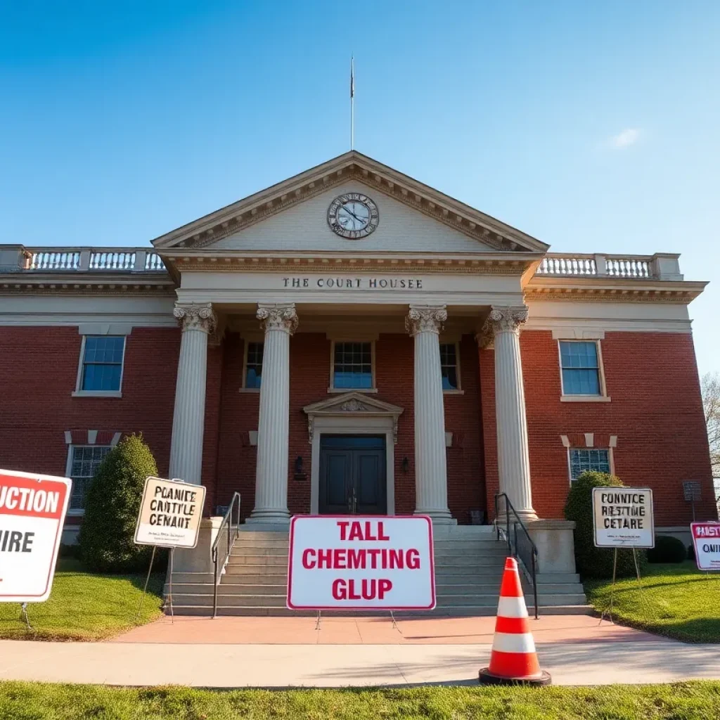 A Kentucky courthouse indicating legal actions in the construction industry.