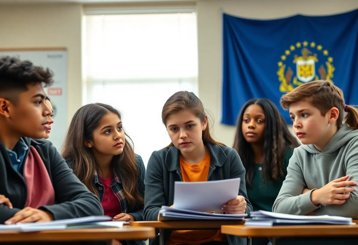 Diverse students in a classroom in Kentucky looking at educational materials