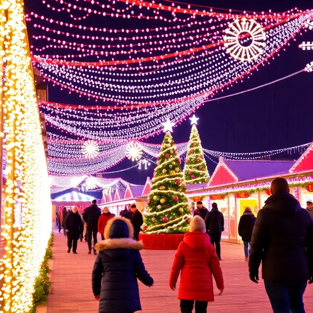 Families enjoying the Legendary Festival of Lights in Lexington