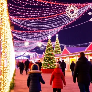 Families enjoying the Legendary Festival of Lights in Lexington