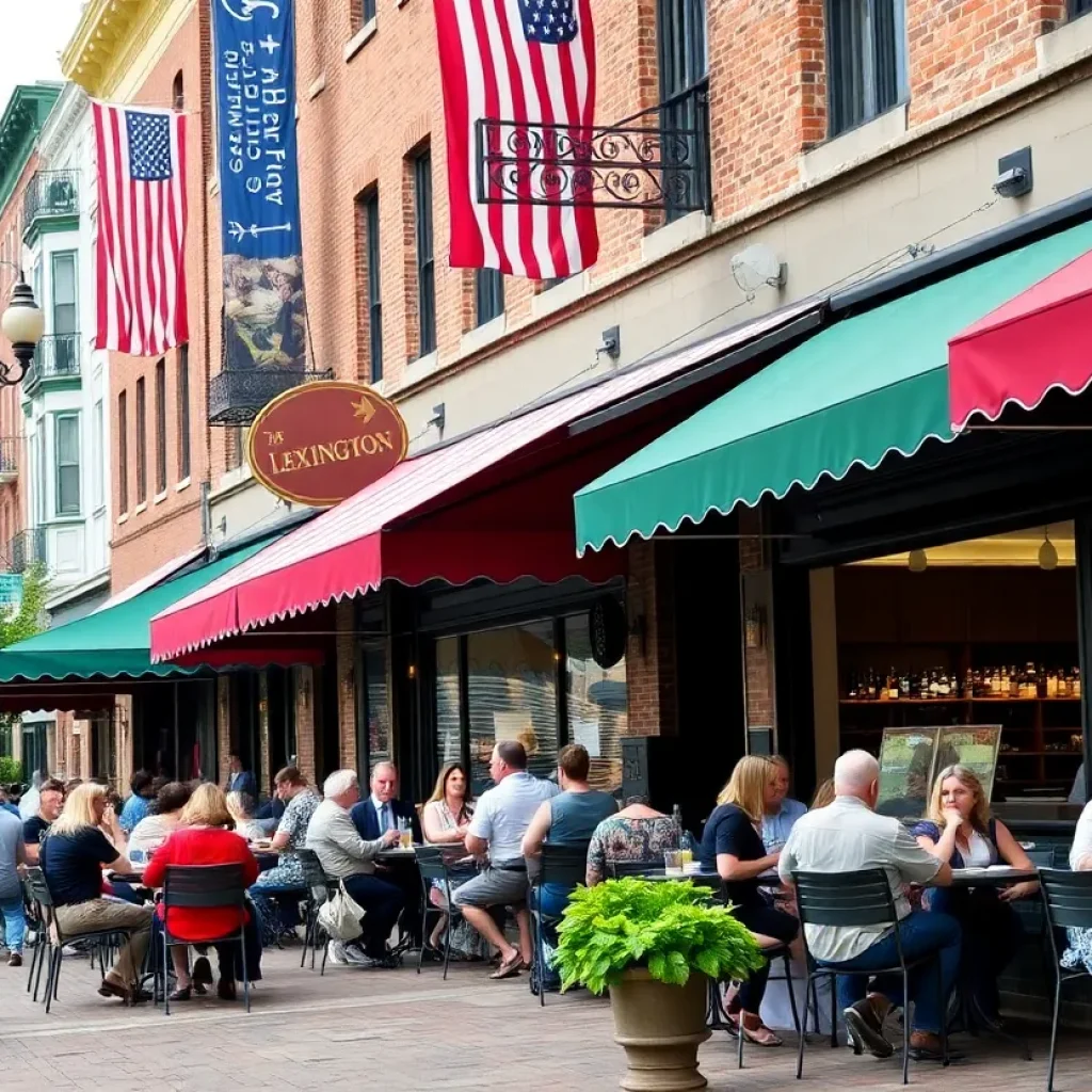 Din diners enjoying meals at a local Lexington restaurant during Restaurant Week.