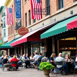 Din diners enjoying meals at a local Lexington restaurant during Restaurant Week.