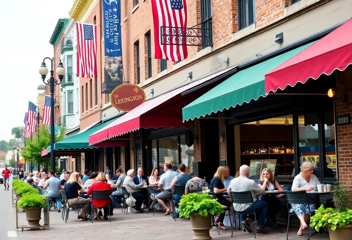 Din diners enjoying meals at a local Lexington restaurant during Restaurant Week.