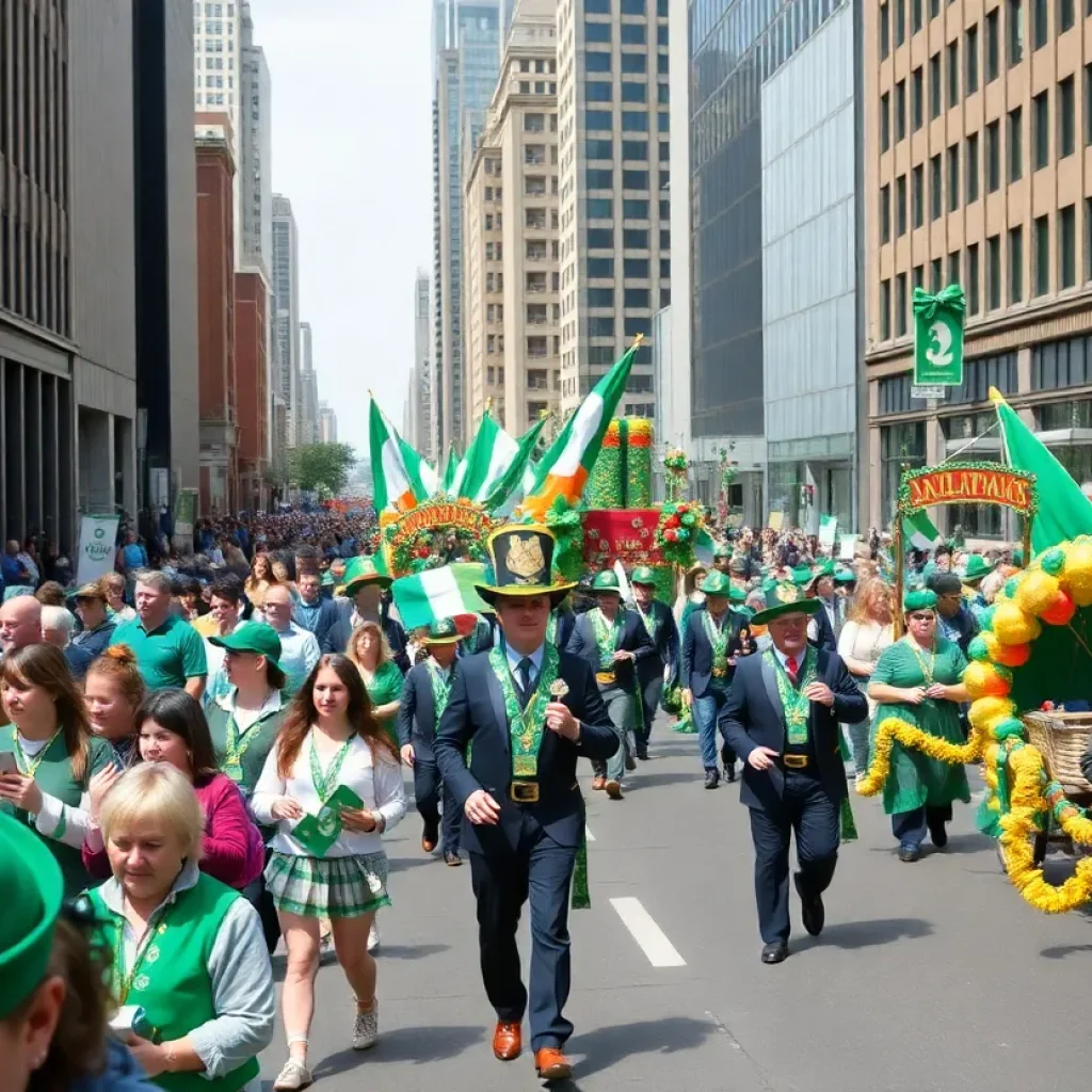 Participants celebrating at the Lexington St. Patrick's Day Parade