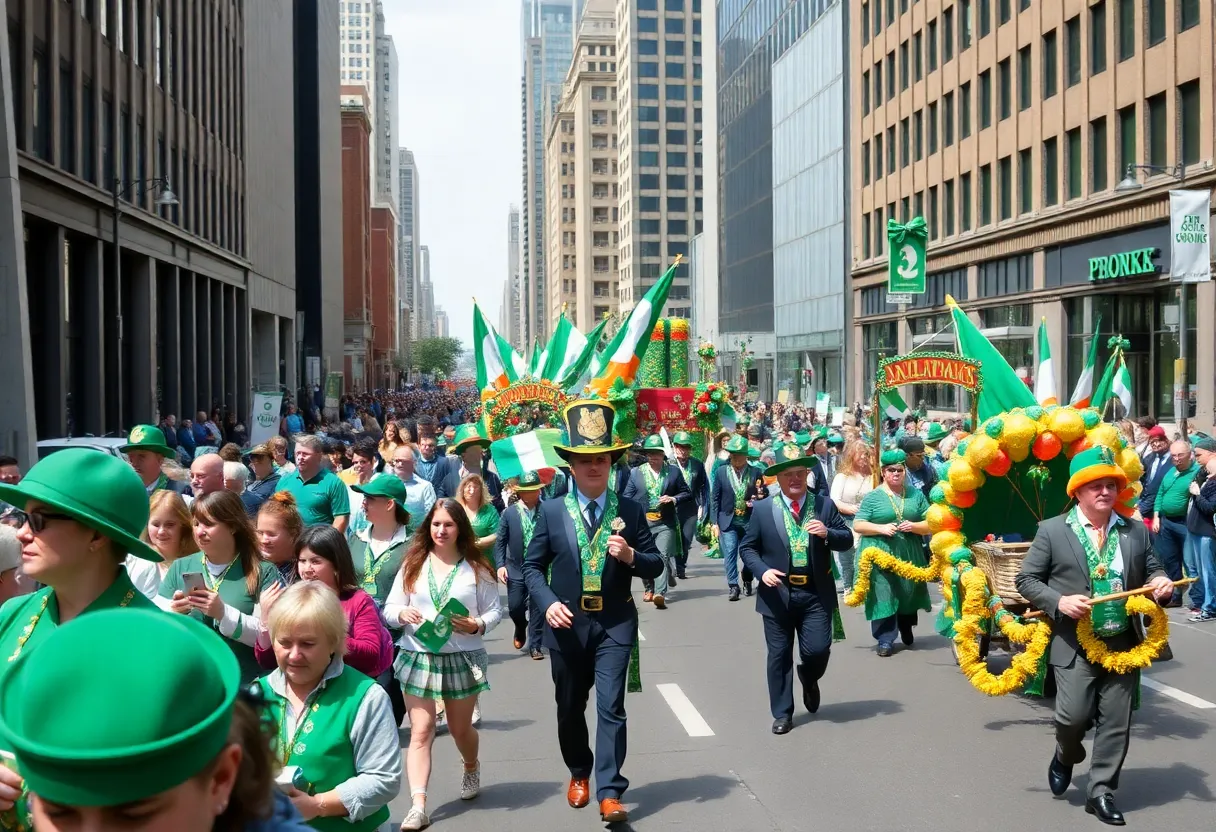 Participants celebrating at the Lexington St. Patrick's Day Parade