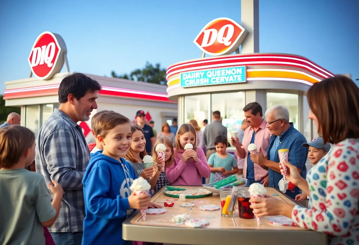 Families celebrating Miracle Treat Day at Dairy Queen