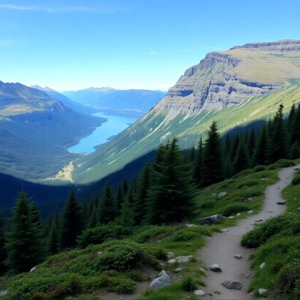 Scenic view of Mount Roberts hiking trail in Juneau, Alaska
