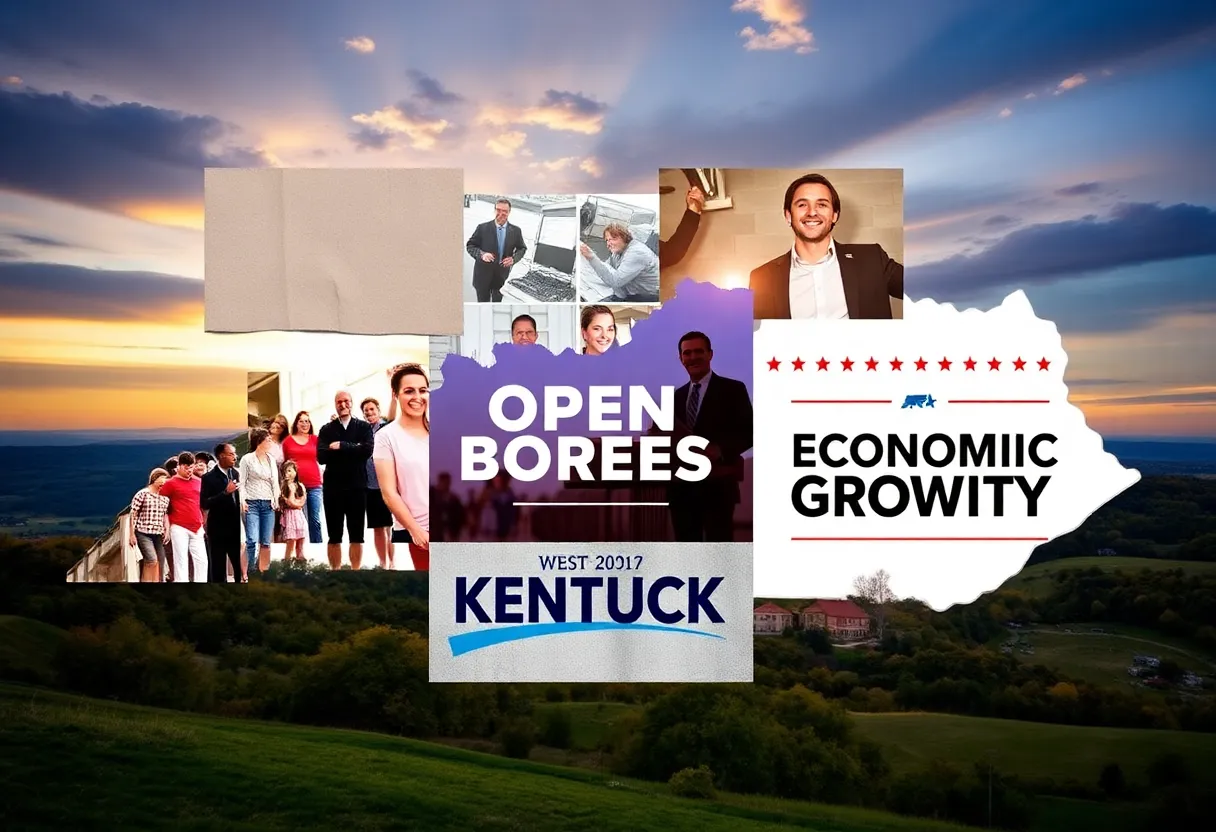 Political campaign imagery representing Ralph Alvarado's platform in Kentucky.