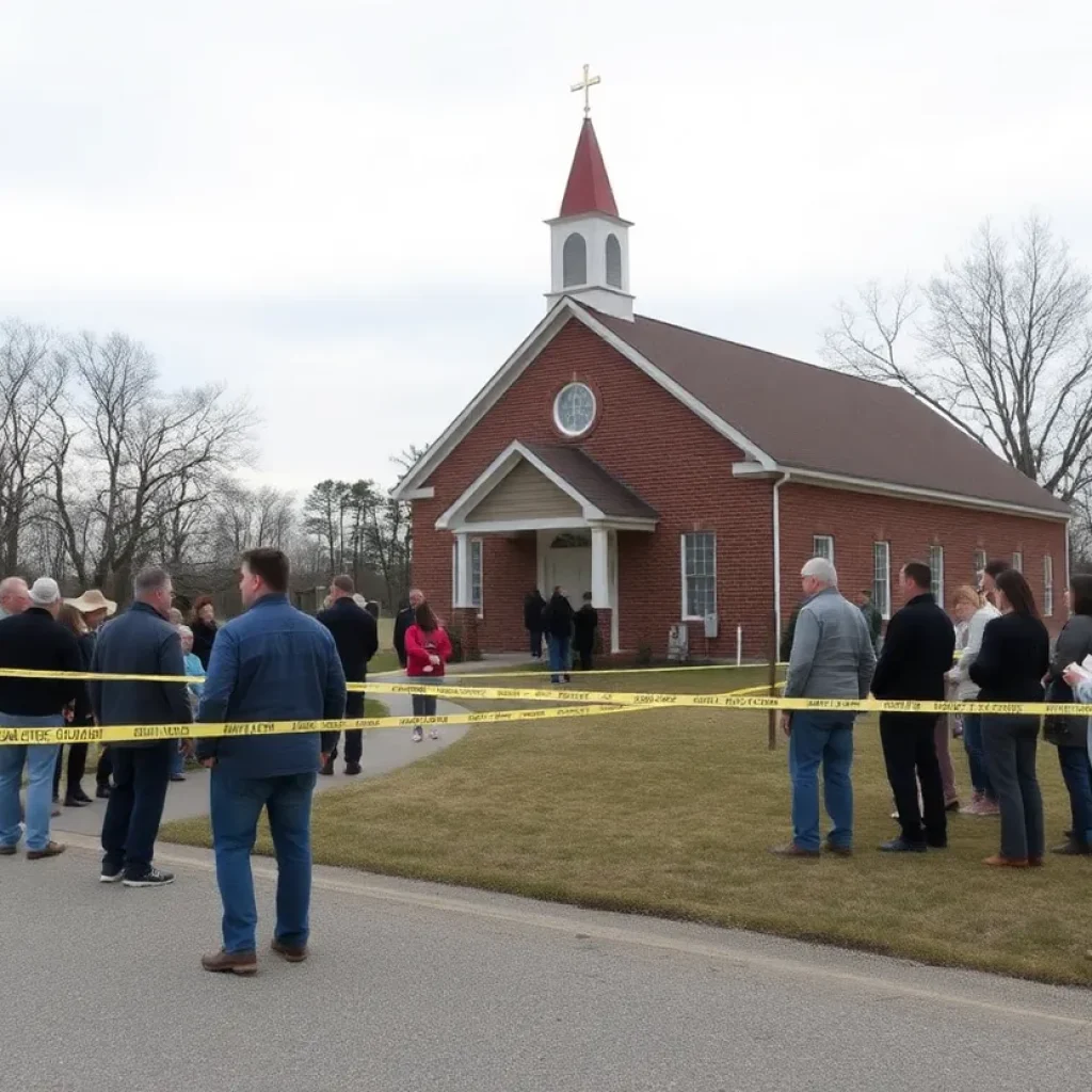 Scene outside Richmond Road Baptist Church after shooting incident