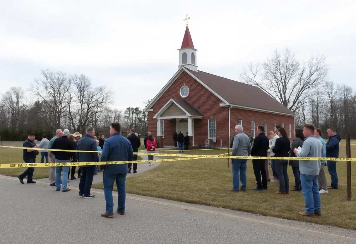 Scene outside Richmond Road Baptist Church after shooting incident