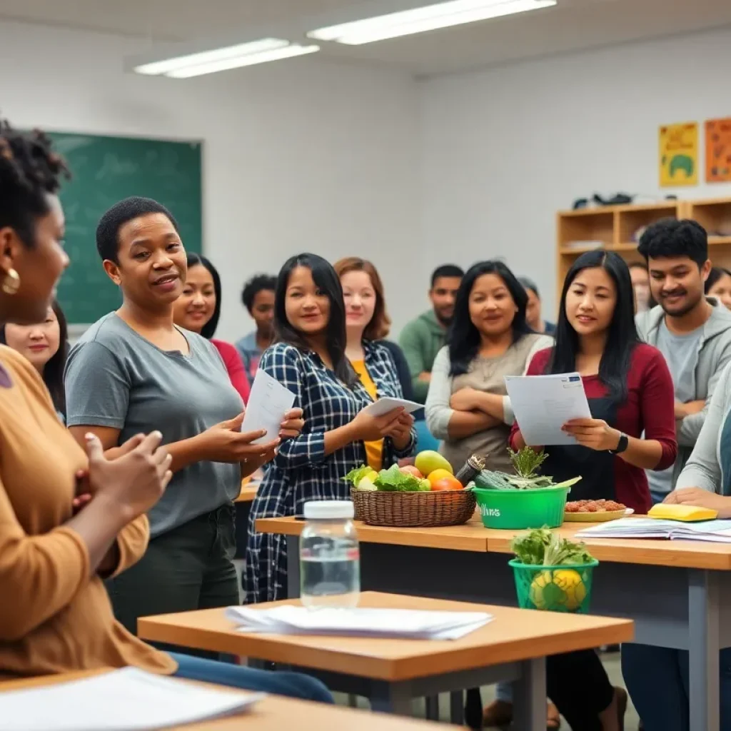 Participants engaged in a nutrition education session
