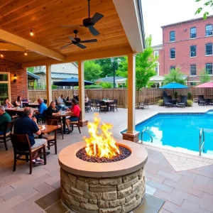 Outdoor dining area of Southern Cookhouse & Bar in Lexington