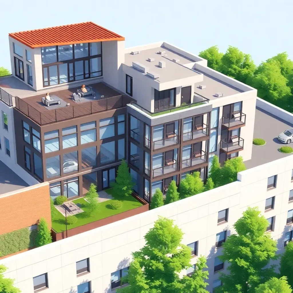Rendering of The Maxwell student housing development