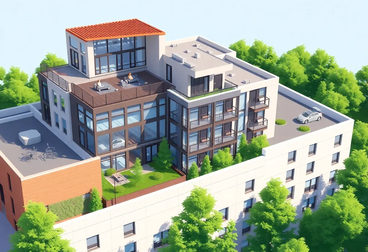 Rendering of The Maxwell student housing development