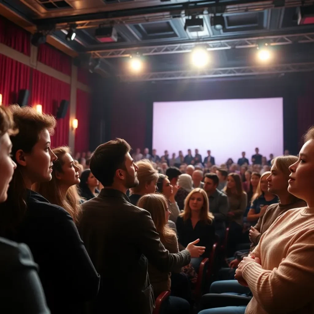 Actors auditioning for theater roles