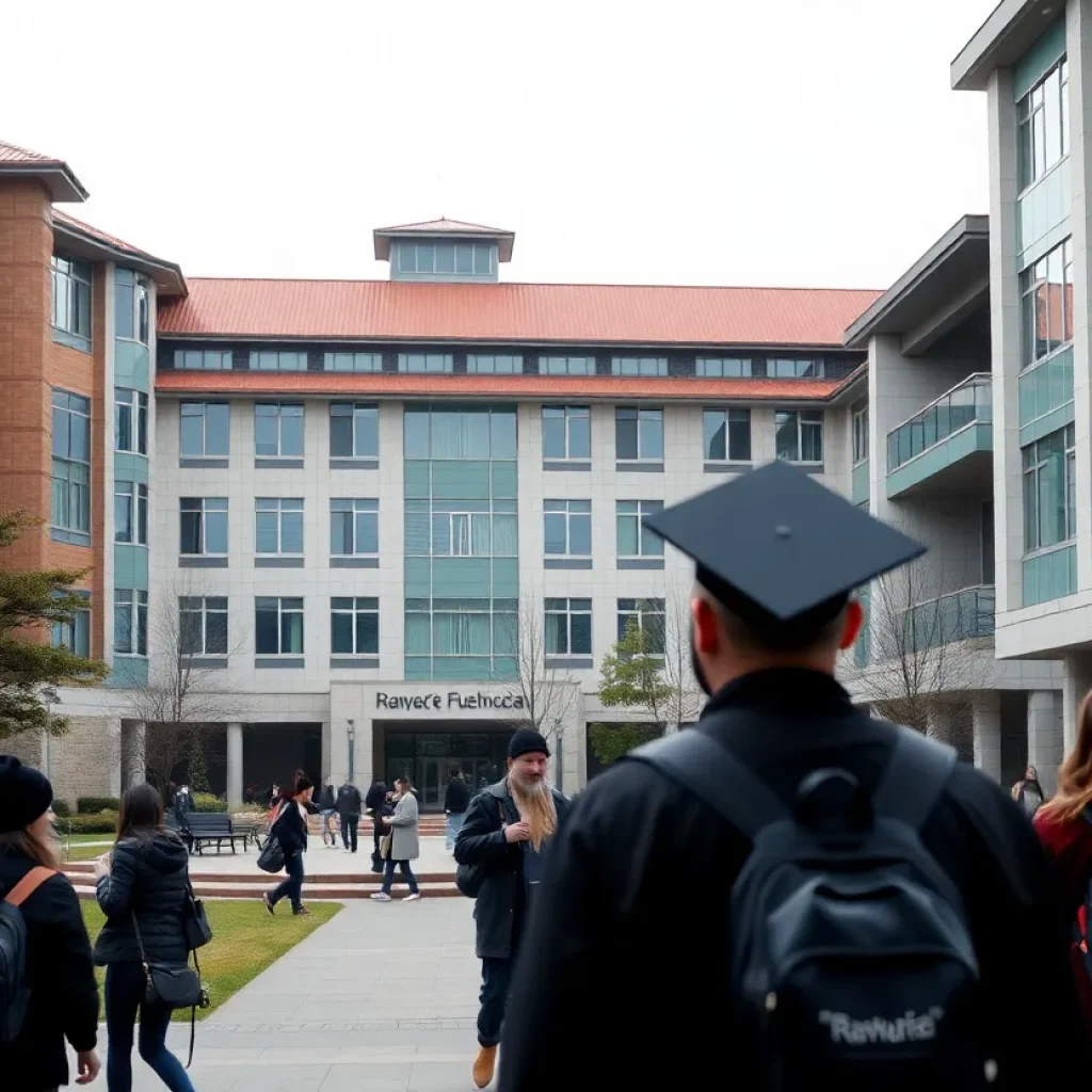 University of Kentucky campus with students outdoors