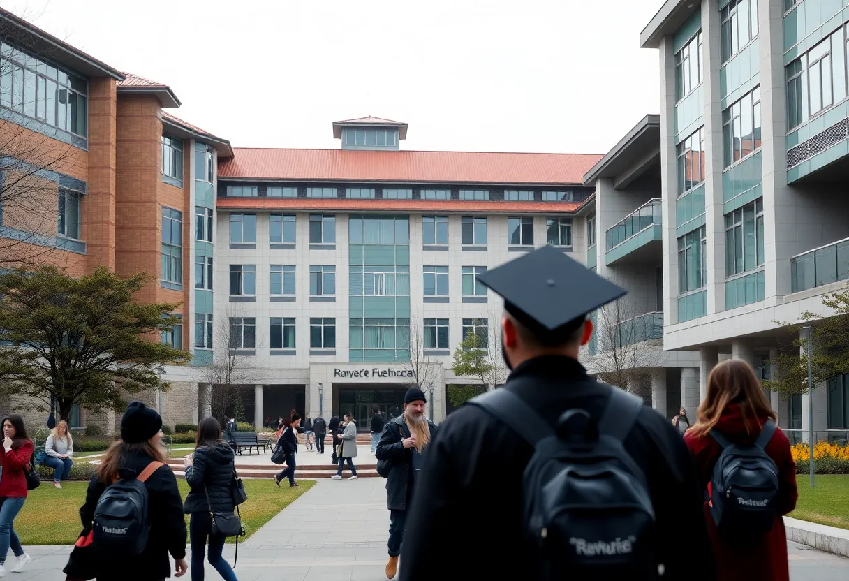University of Kentucky campus with students outdoors