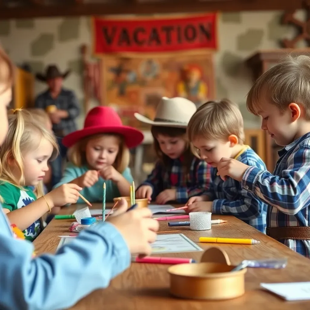 Children engaging in crafts and activities at Vacation Bible School