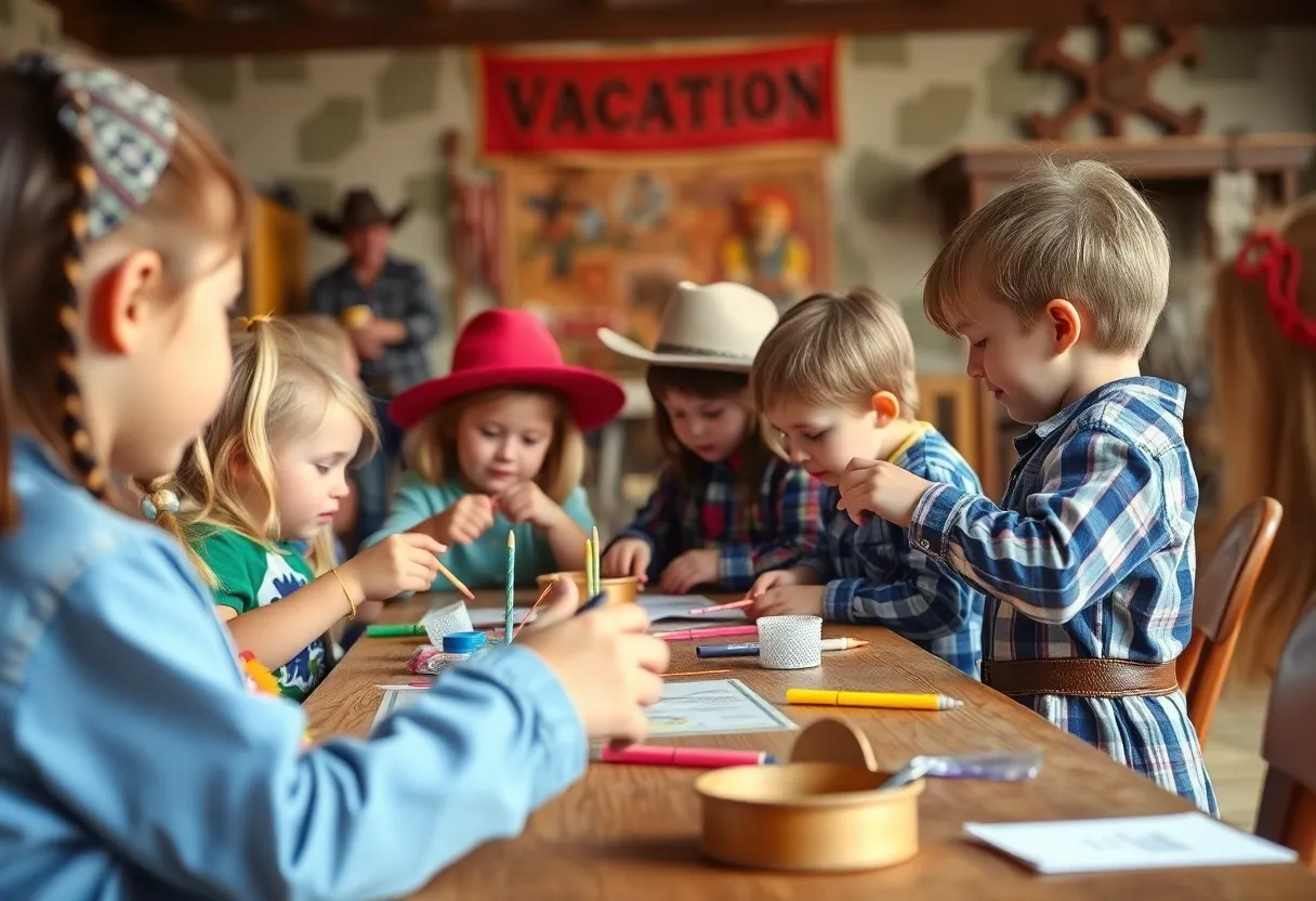 Children engaging in crafts and activities at Vacation Bible School