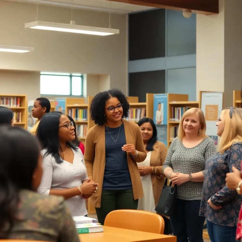 A gathering at the Lexington Public Library for the LifeSet Bash by Youth Villages