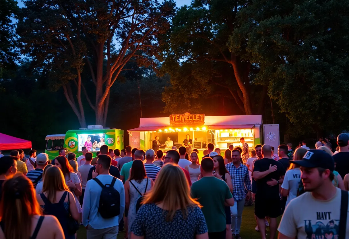 Outdoor concert scene in Lexington Kentucky showcasing a lively summer event