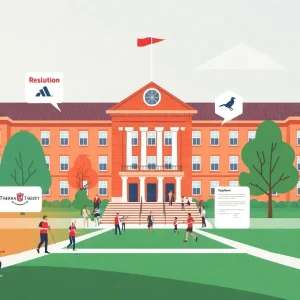 Illustration representing centralized NIL deals in collegiate sports