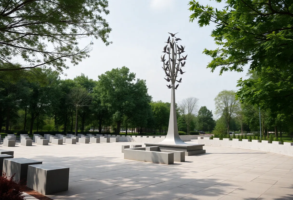 Birds in Flight memorial sculpture symbolizing the victims of Comair Flight 5191.