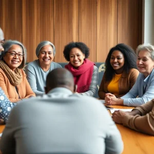 Community leaders discussing strategies for community empowerment
