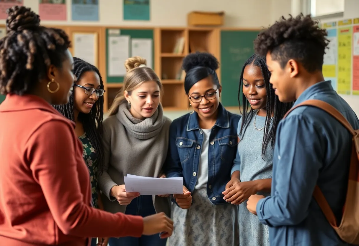 Community members discussing Fayette County Public Schools budget