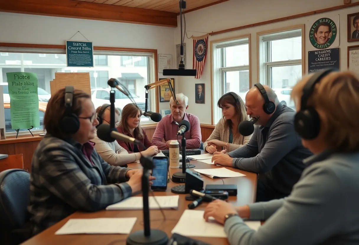 Local radio station WWKY with community members interacting