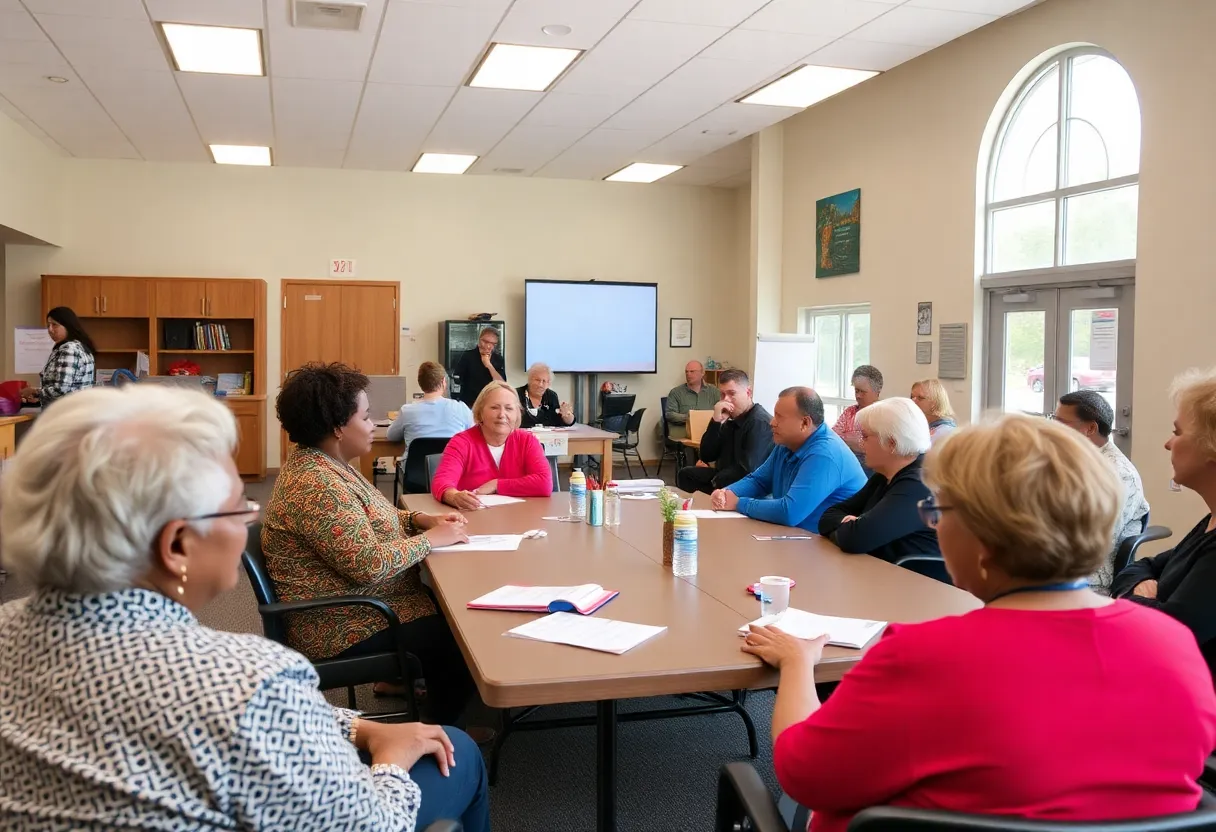 Residents receiving assistance at a Kentucky community center