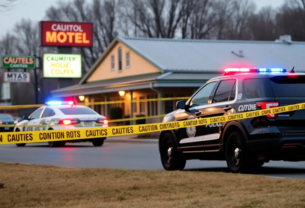 Police investigation scene in Kentucky